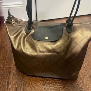 Brown Metallic Tote Bag